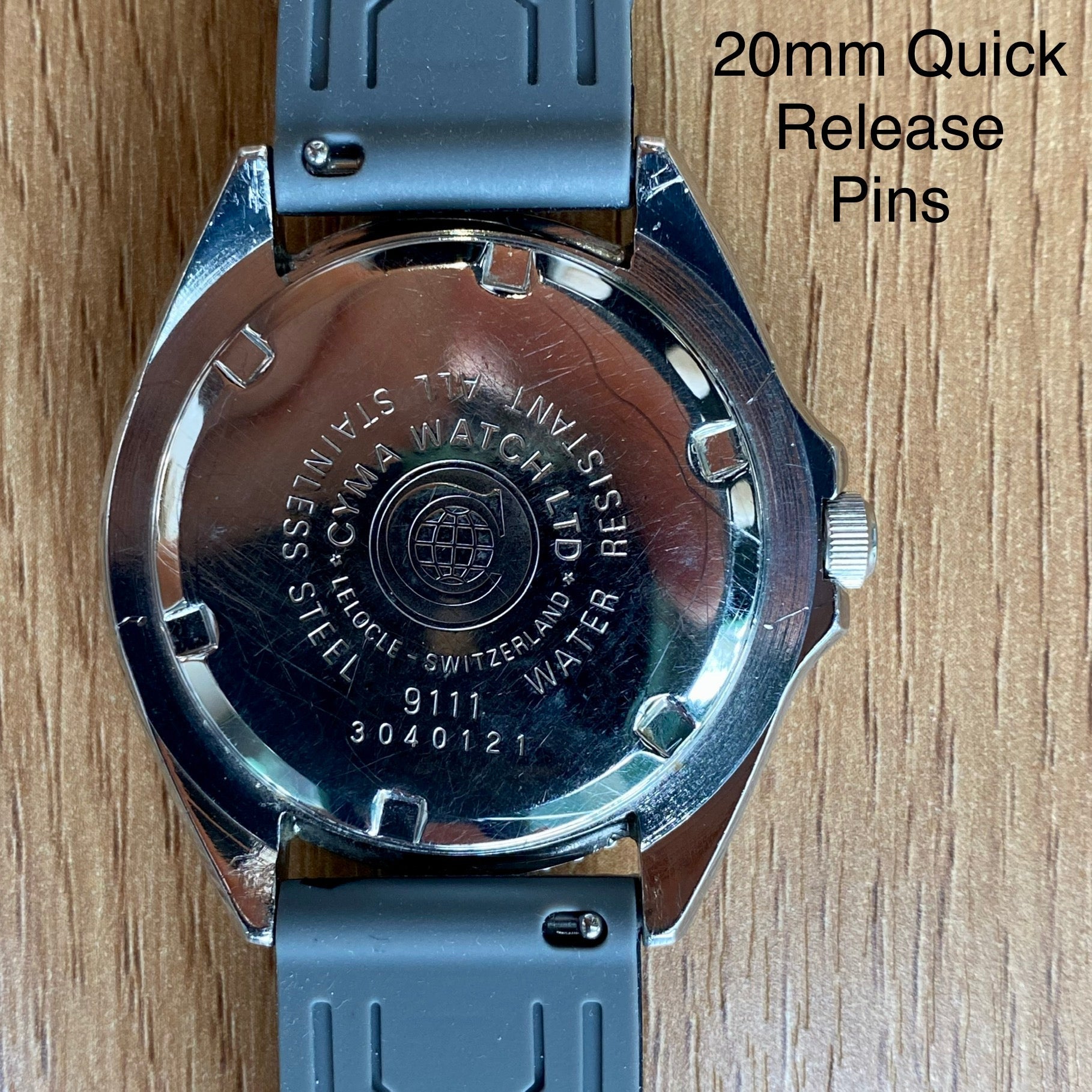 Vintage Cyma Quartz Dive Watch 43mm “Baby Submariner” Ref. 9111 ETA 955.422 UK VINTAGE WATCH LTD