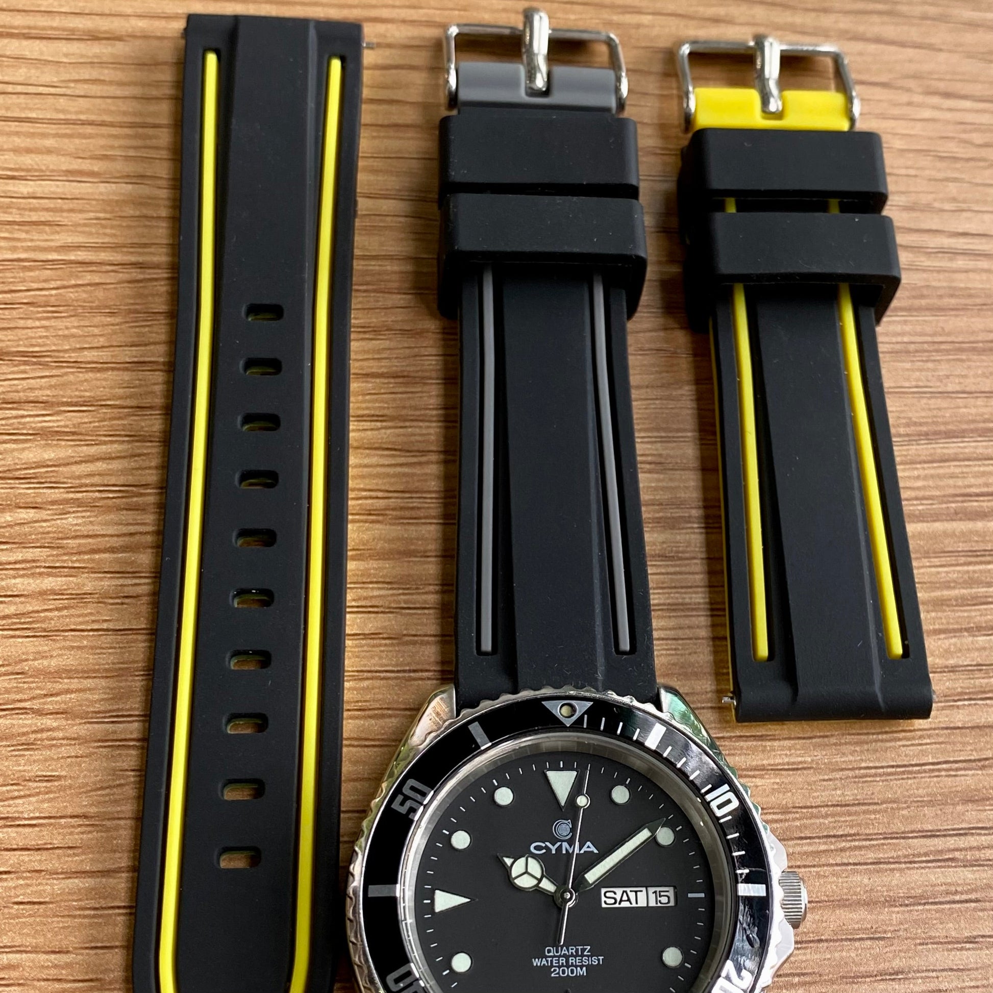 Vintage Cyma Quartz Dive Watch 43mm “Baby Submariner” Ref. 9111 ETA 955.422 UK VINTAGE WATCH LTD