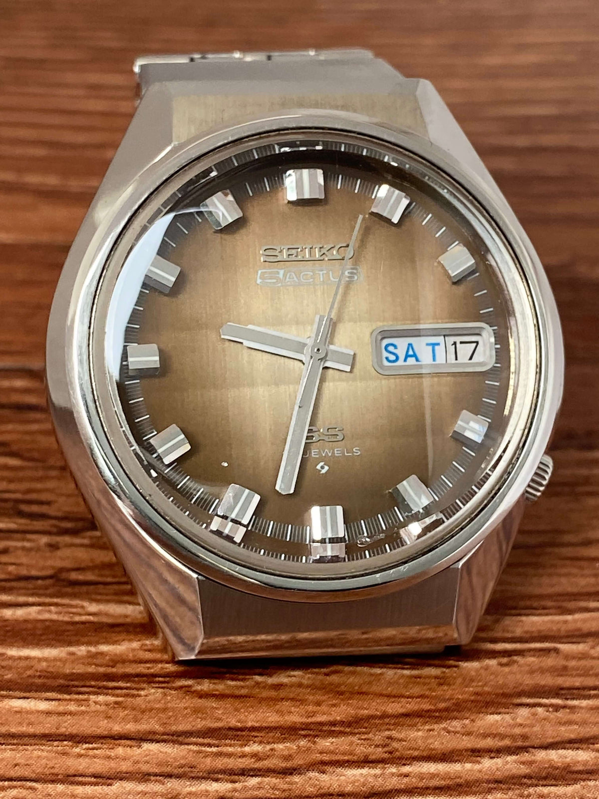 Vintage Seiko 5 Actus 6106-7690 SS SERVICED Brown Dial, February 1975