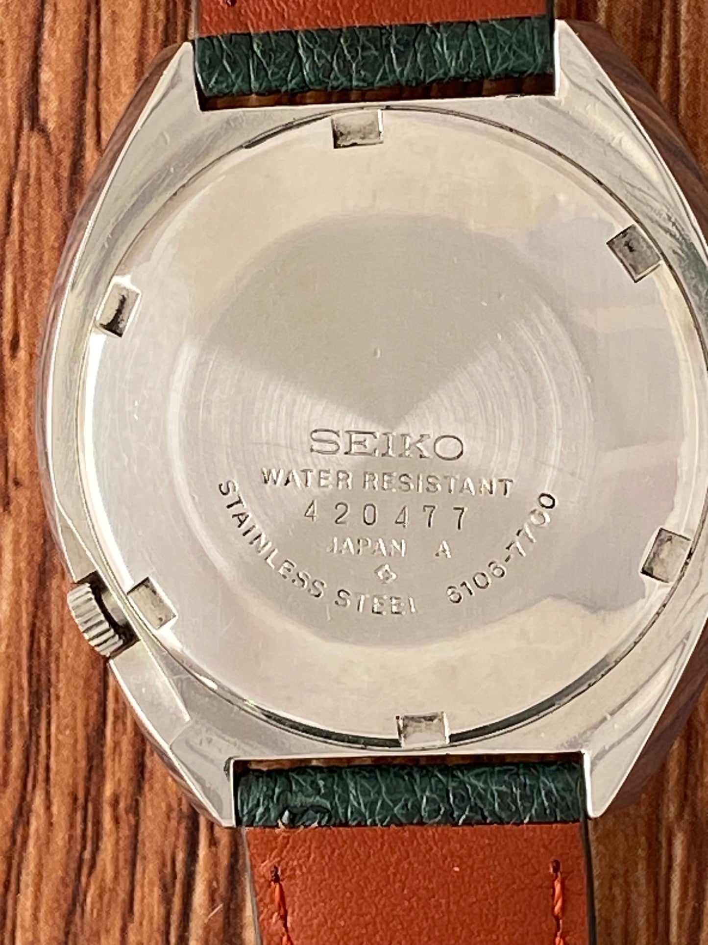 Seiko 5 Actus SS 6106-7700 Green SERVICED Auto, February 1974 UK VINTAGE WATCH LTD