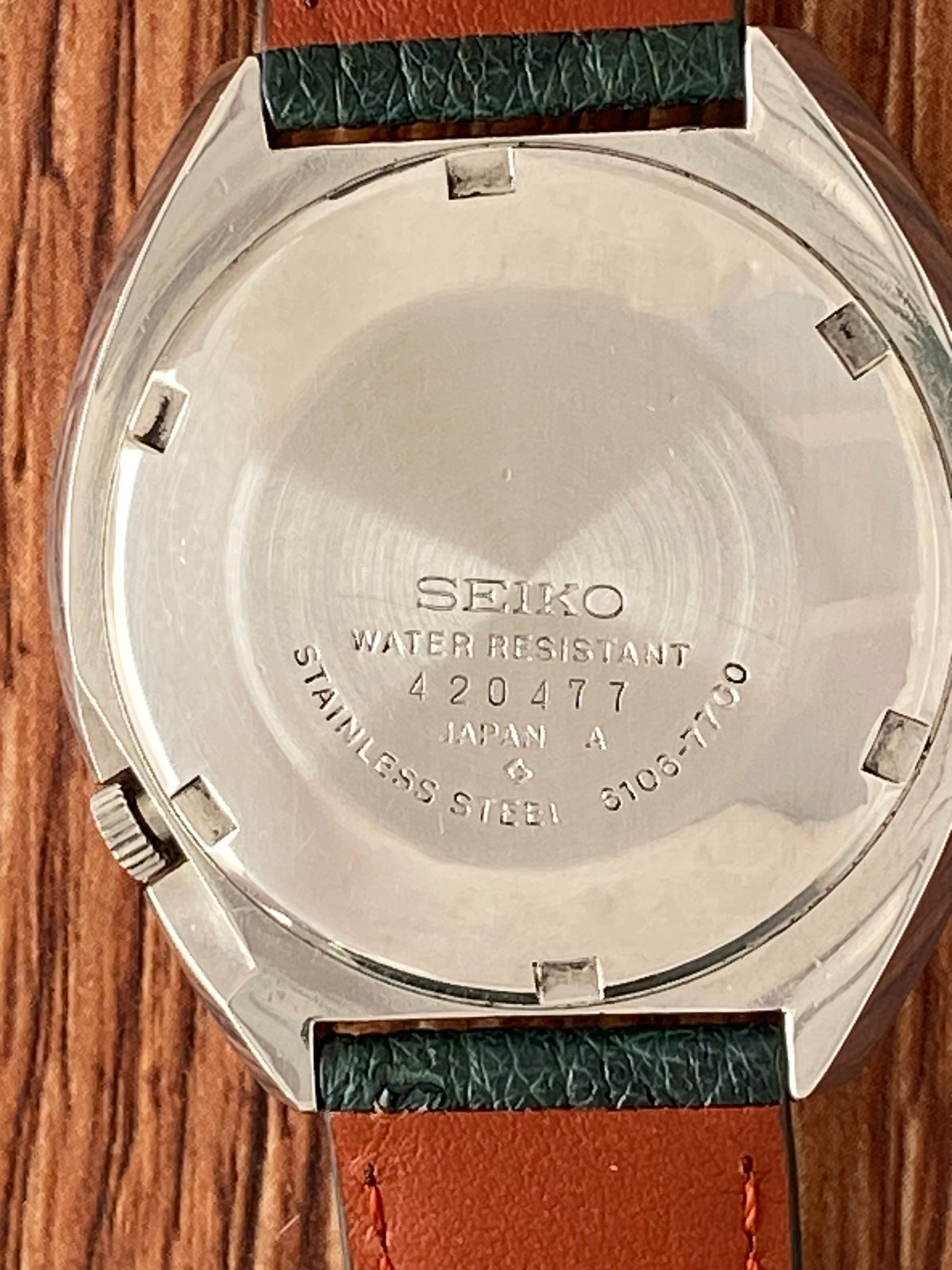 Seiko 5 Actus SS 6106-7700 Green SERVICED Auto, February 1974 UK VINTAGE WATCH LTD