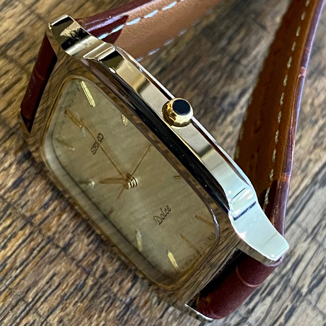 Vintage Seiko Quartz Dolce Tank 8N41-5070, Tungsten, May 1990 UK VINTAGE WATCH LTD