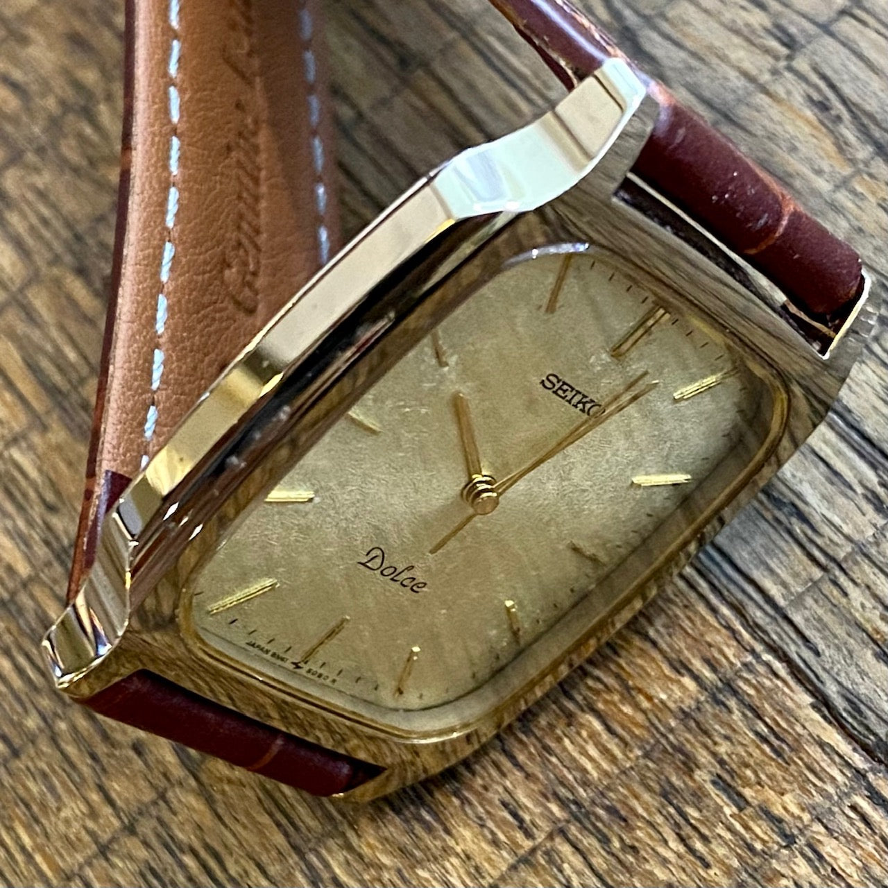 Vintage Seiko Quartz Dolce Tank 8N41-5070, Tungsten, May 1990 UK VINTAGE WATCH LTD