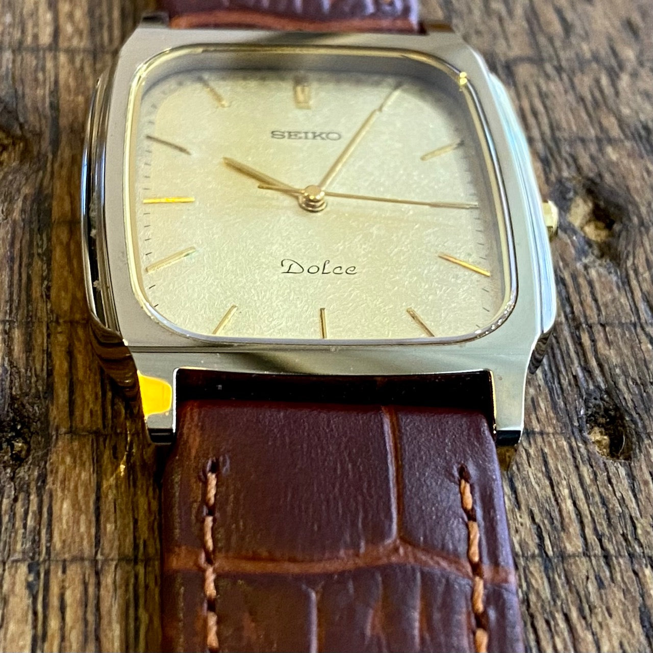 Vintage Seiko Quartz Dolce Tank 8N41-5070, Tungsten, May 1990 UK VINTAGE WATCH LTD