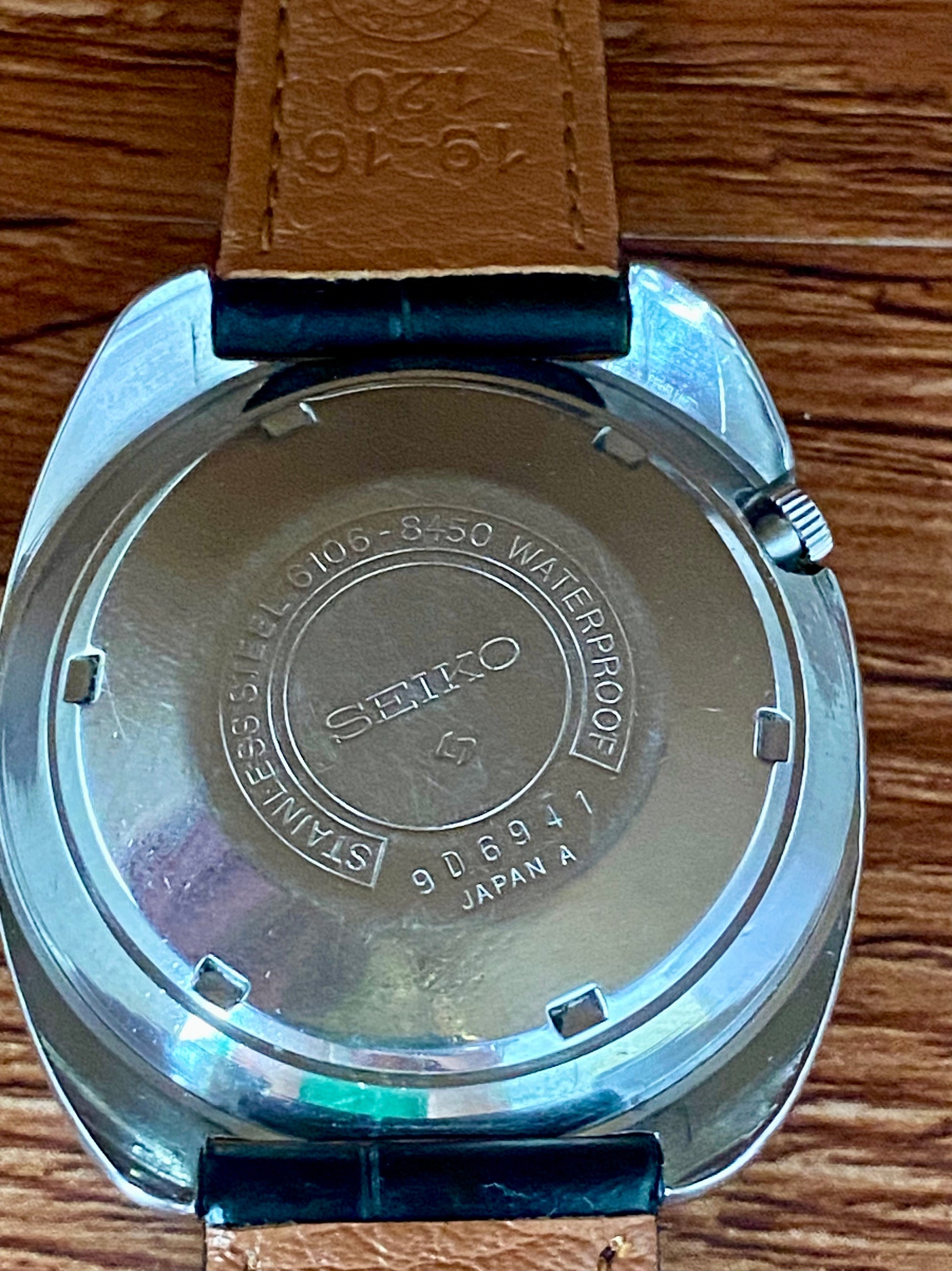 Vintage Seiko 5 Actus SS 6106-8450 Black SERVICED Automatic December 1969 UK VINTAGE WATCH LTD