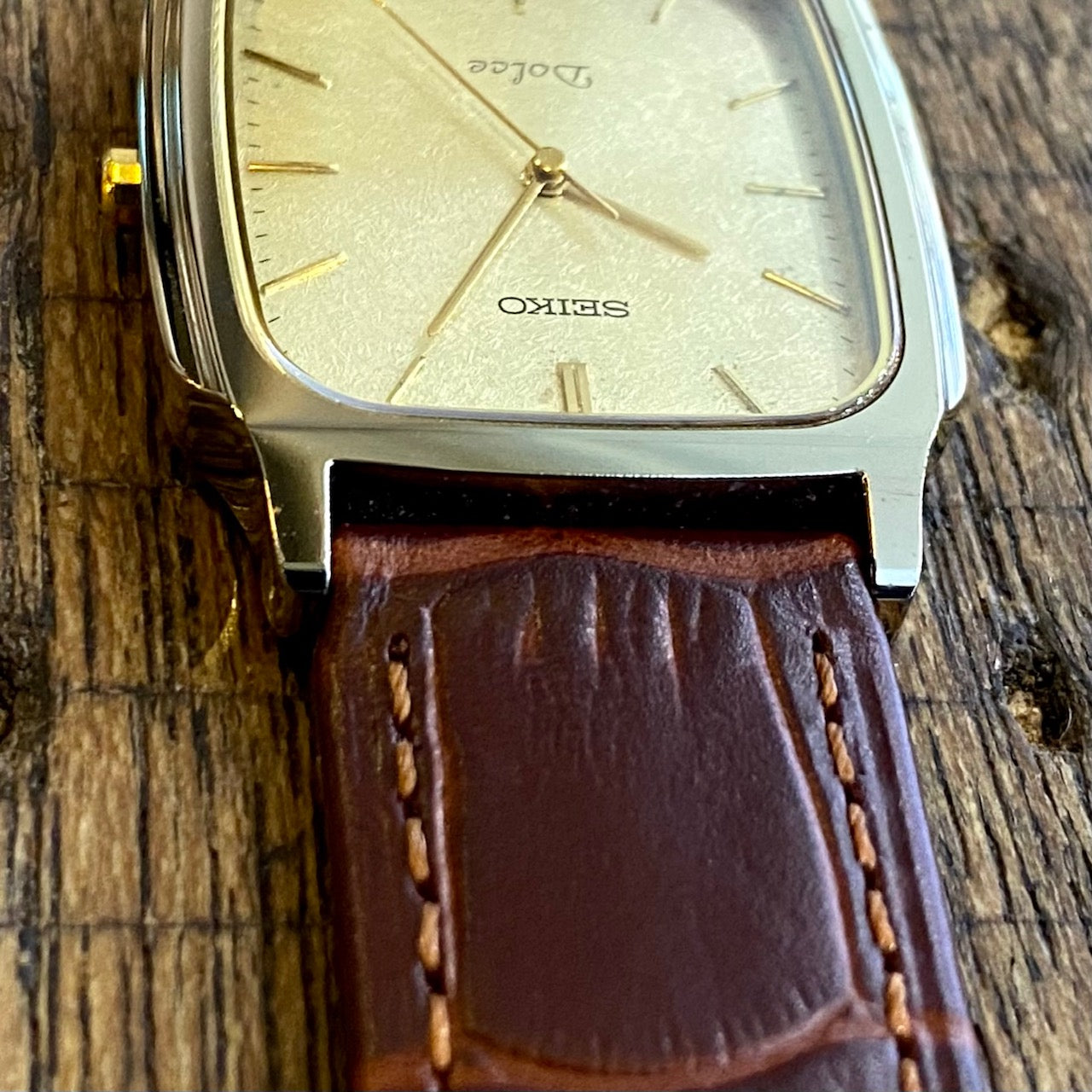 Vintage Seiko Quartz Dolce Tank 8N41-5070, Tungsten, May 1990 UK VINTAGE WATCH LTD