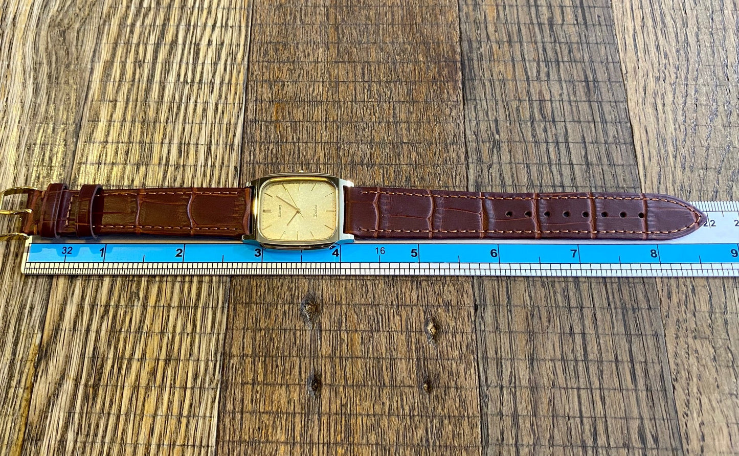 Vintage Seiko Quartz Dolce Tank 8N41-5070, Tungsten, May 1990 UK VINTAGE WATCH LTD