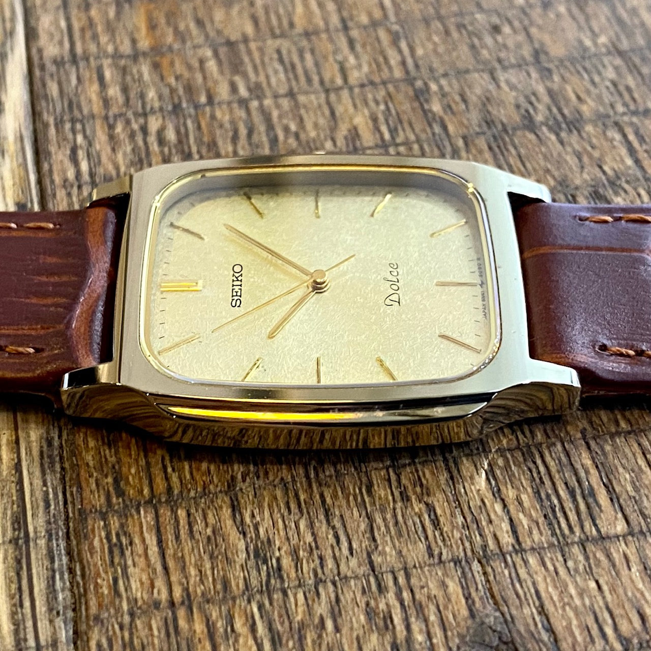 Vintage Seiko Quartz Dolce Tank 8N41-5070, Tungsten, May 1990 UK VINTAGE WATCH LTD