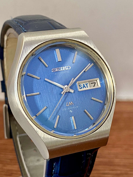 Vintage Seiko Lord Matic 5606-8100 Serviced Blue Tosca, October 1975