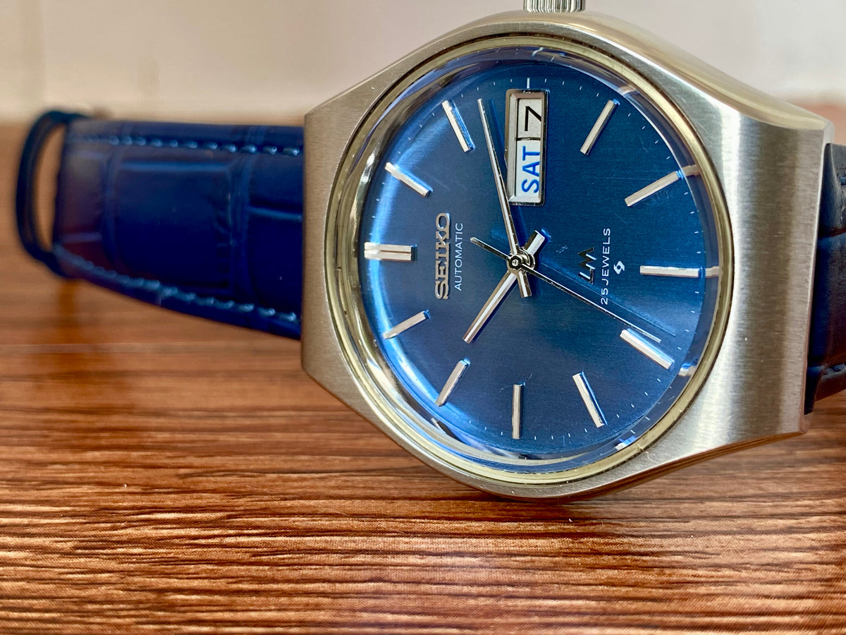 Vintage Seiko Lord Matic 5606-8100 Serviced Blue Tosca, October 1975