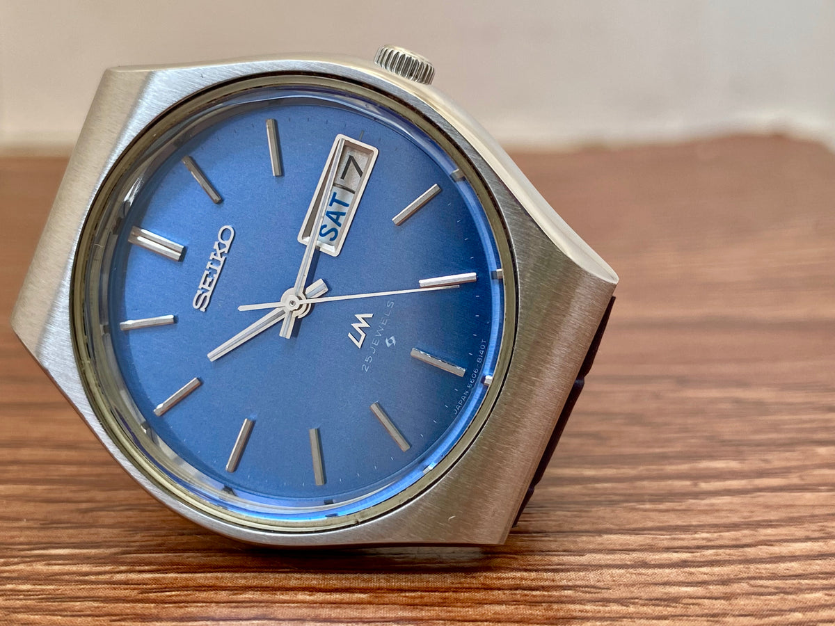 Vintage Seiko Lord Matic 5606-8100 Serviced Blue Tosca, October 1975