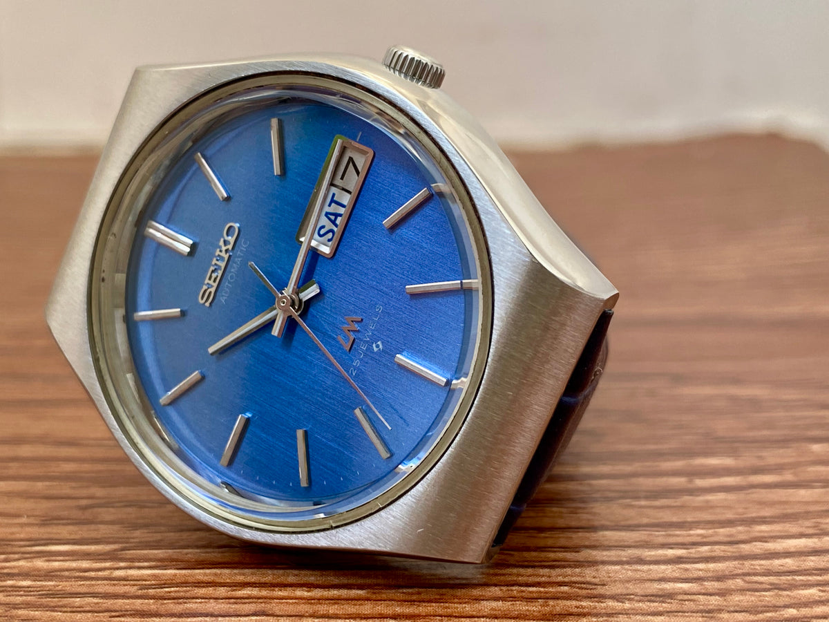 Vintage Seiko Lord Matic 5606-8100 Serviced Blue Tosca, October 1975