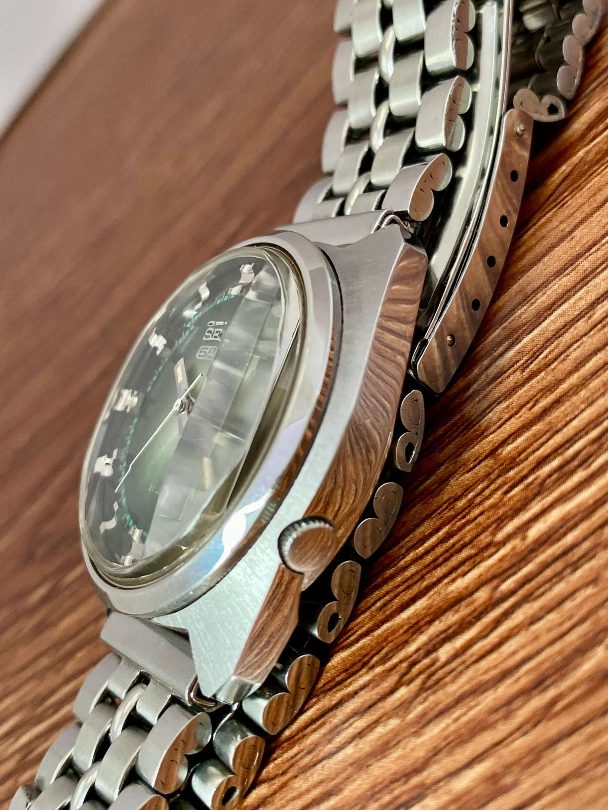 ساعة Seiko 5 Actus عتيقة 7019-7210، زرقاء، خضعت للصيانة، أوتوماتيكية، يناير 1974