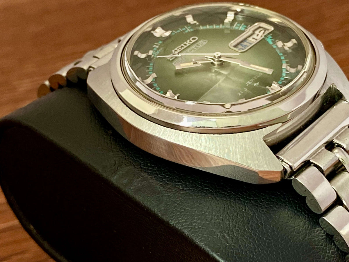 ساعة Seiko 5 Actus عتيقة 7019-7210، زرقاء، خضعت للصيانة، أوتوماتيكية، يناير 1974