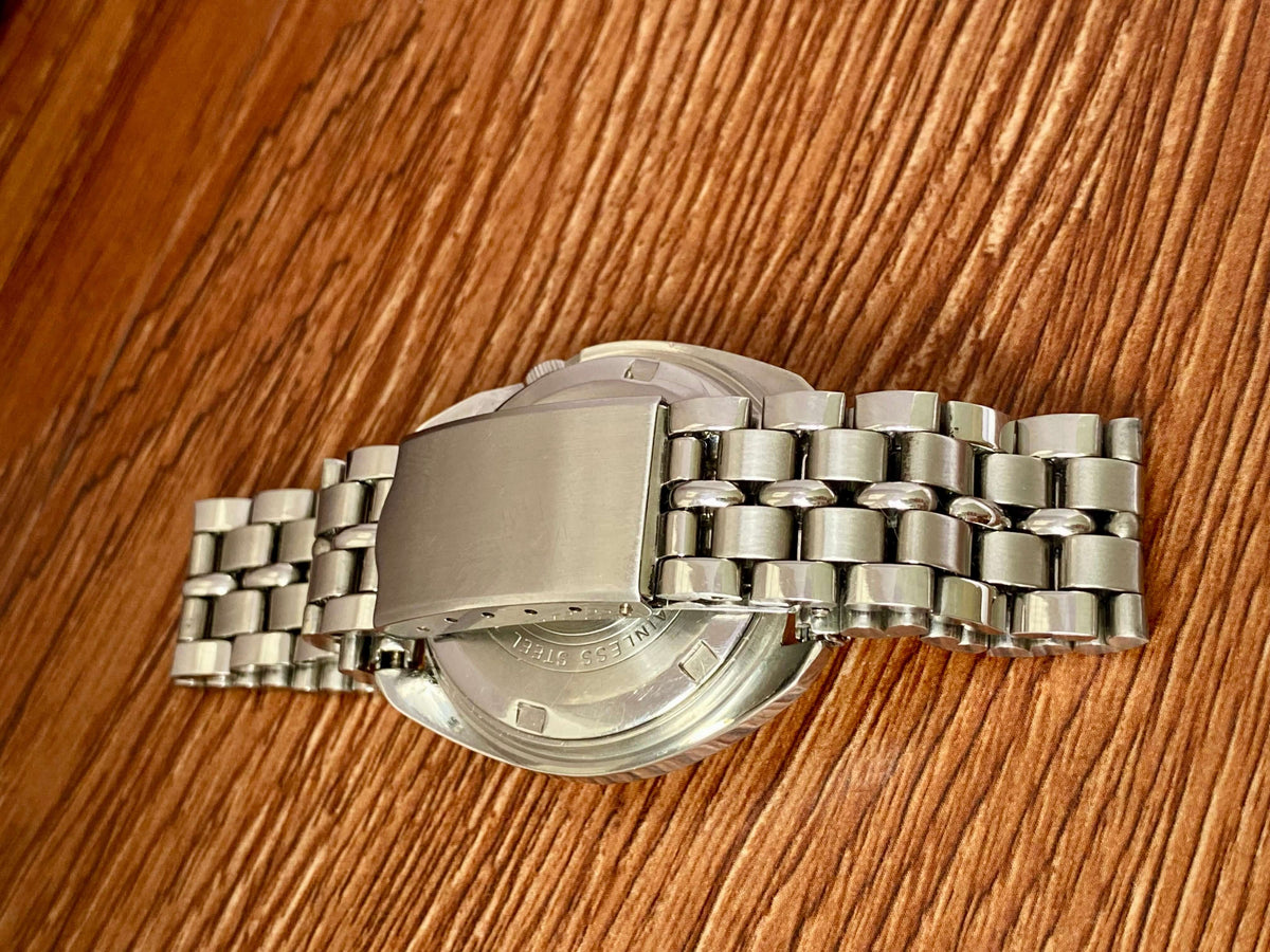 ساعة Seiko 5 Actus عتيقة 7019-7210، زرقاء، خضعت للصيانة، أوتوماتيكية، يناير 1974