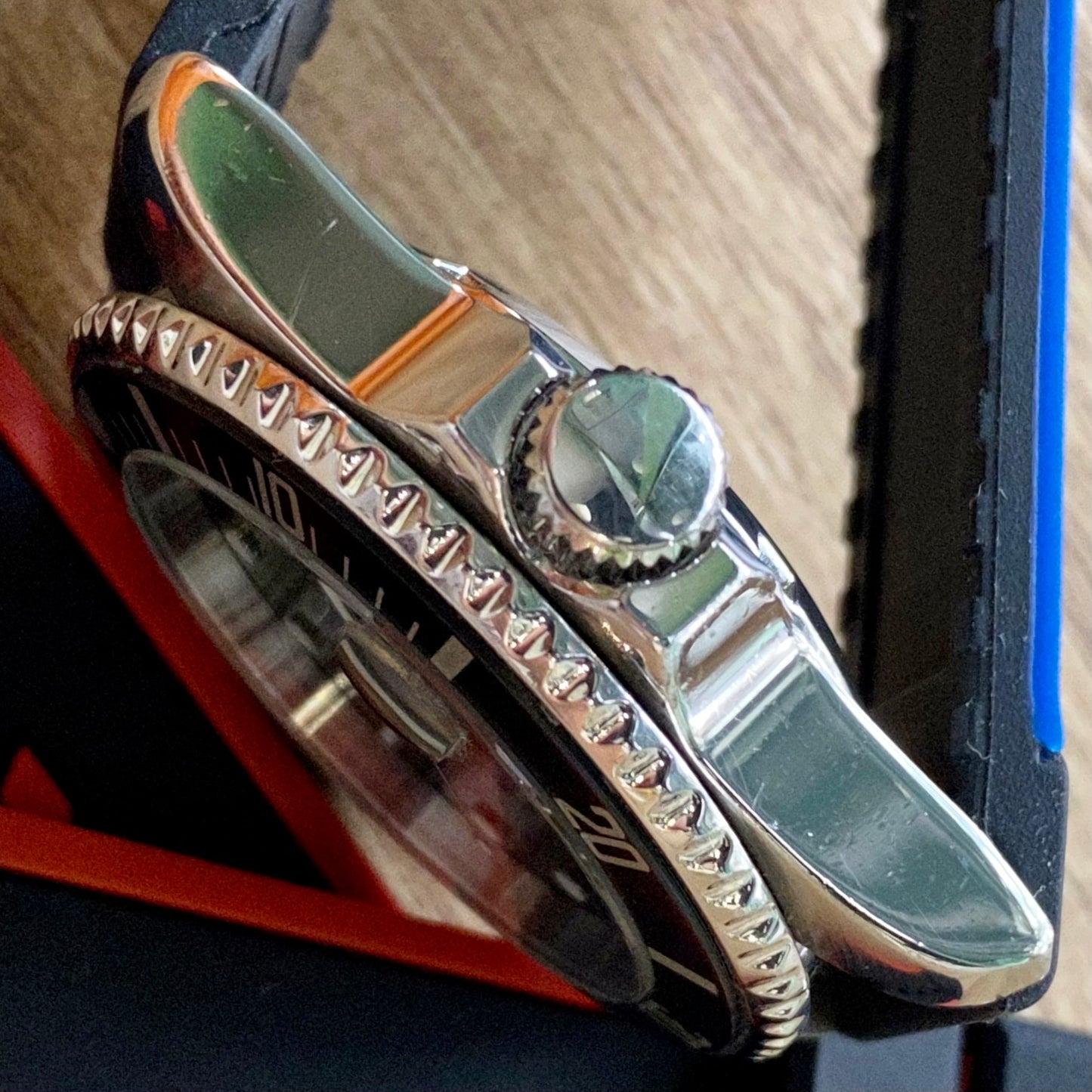 SERVICED Elgin Treasure International Deep Sea FK-531-F Automatic Diving Watch Rotating Bezel 42.3mm x 47mm