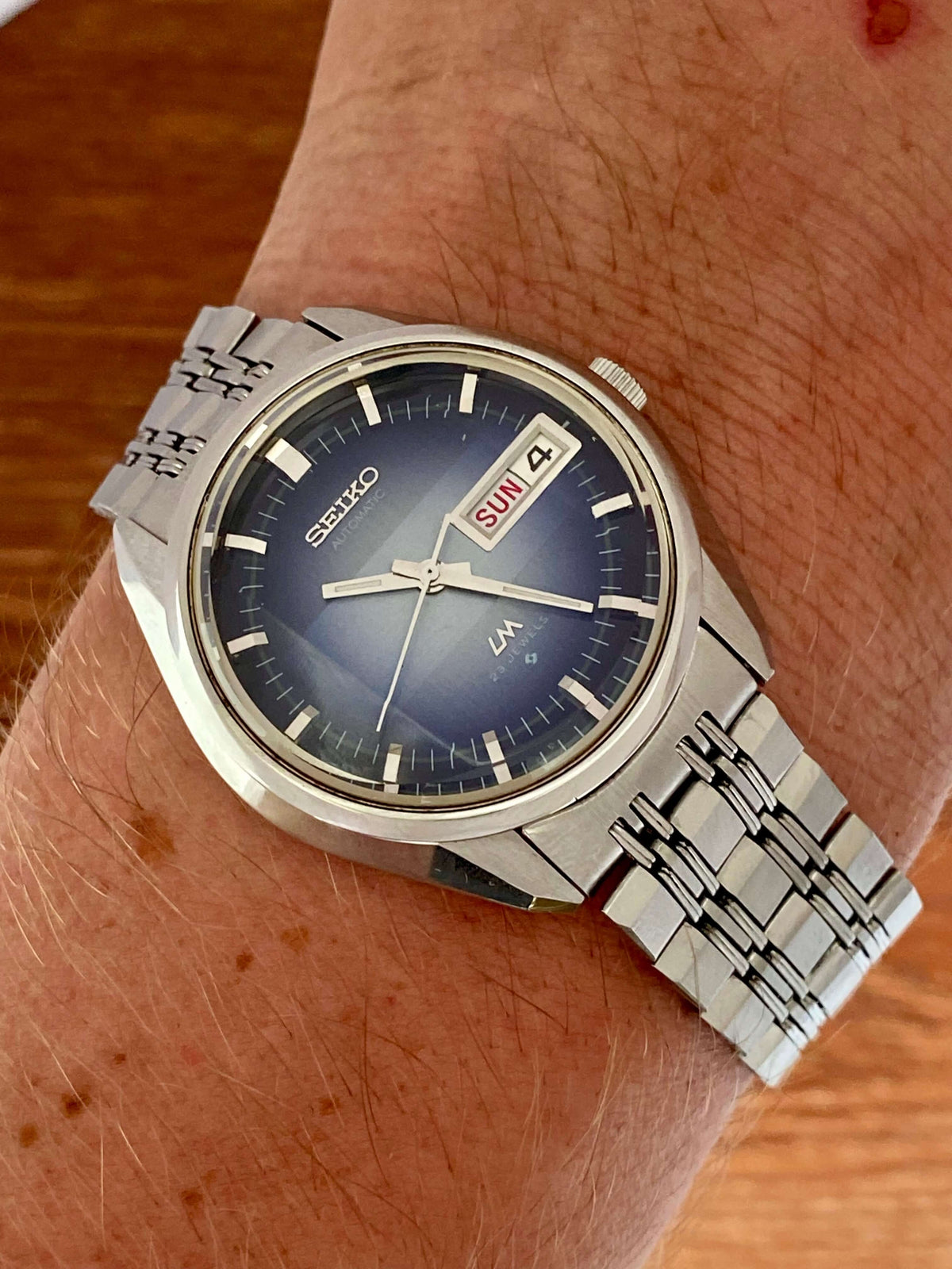 Vintage Seiko Lord Matic 5606-7280 Blue Serviced Automatic, June 1973