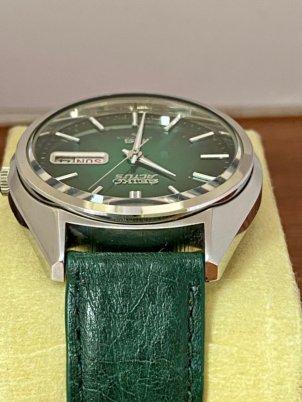 Vintage Seiko Actus SS 6306-8020 SERVICED Auto, Green, June 1976