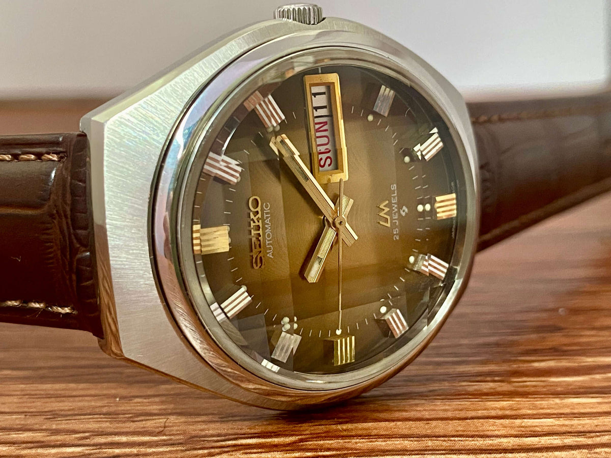 Vintage Seiko Lord Matic 5606-7300 Brown Serviced Automatic, September 1973