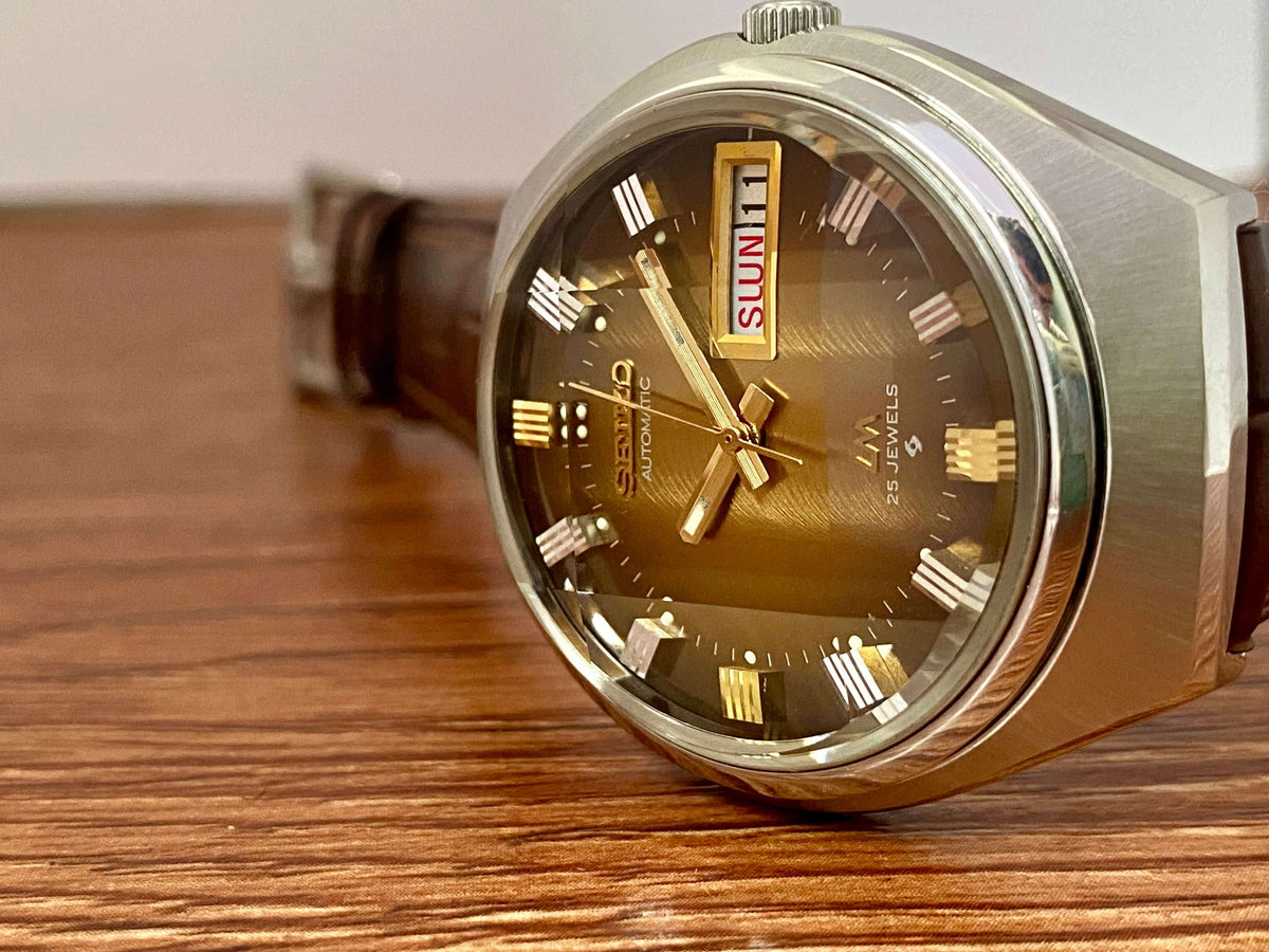 Vintage Seiko Lord Matic 5606-7300 Brown Serviced Automatic, September 1973