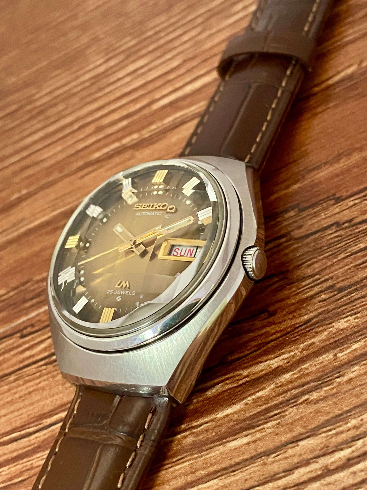 Vintage Seiko Lord Matic 5606-7300 Brown Serviced Automatic, September 1973