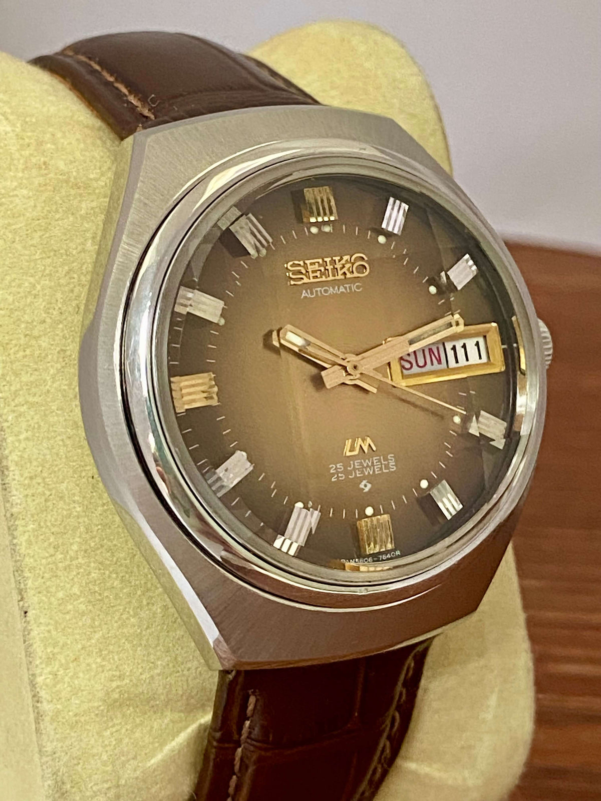 Vintage Seiko Lord Matic 5606-7300 Brown Serviced Automatic, September 1973