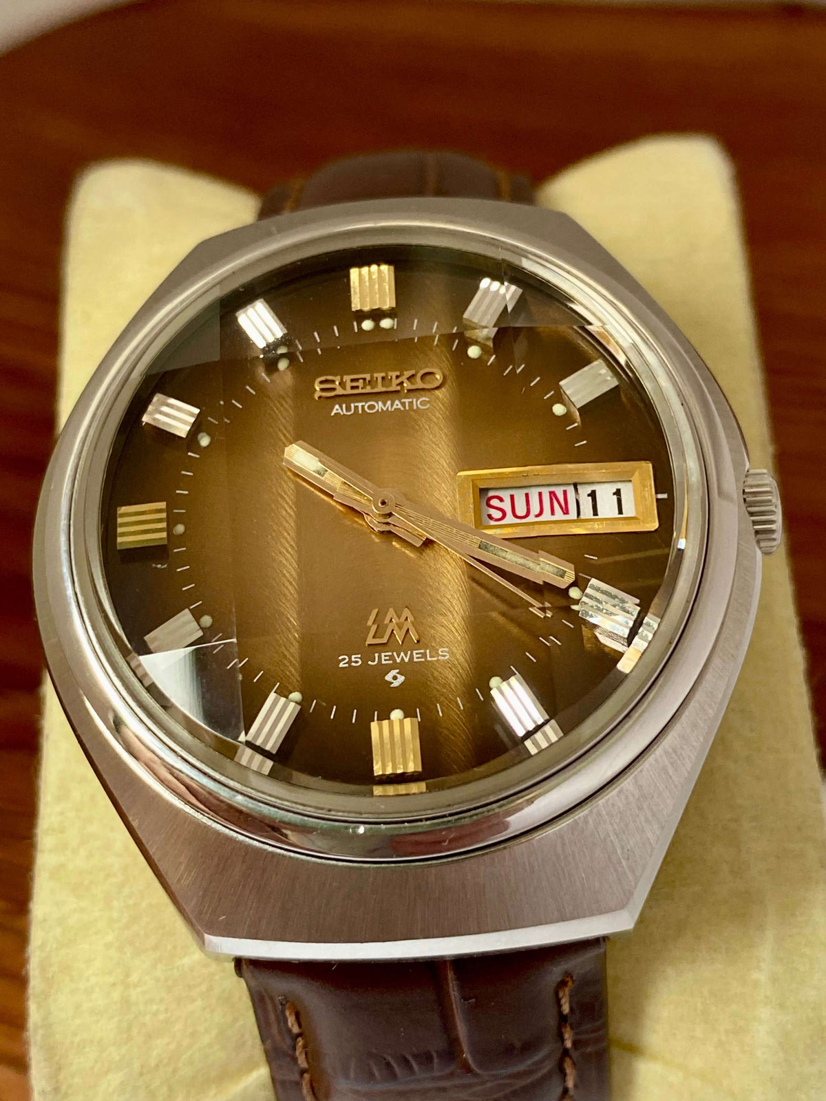 Vintage Seiko Lord Matic 5606-7300 Brown Serviced Automatic, September 1973