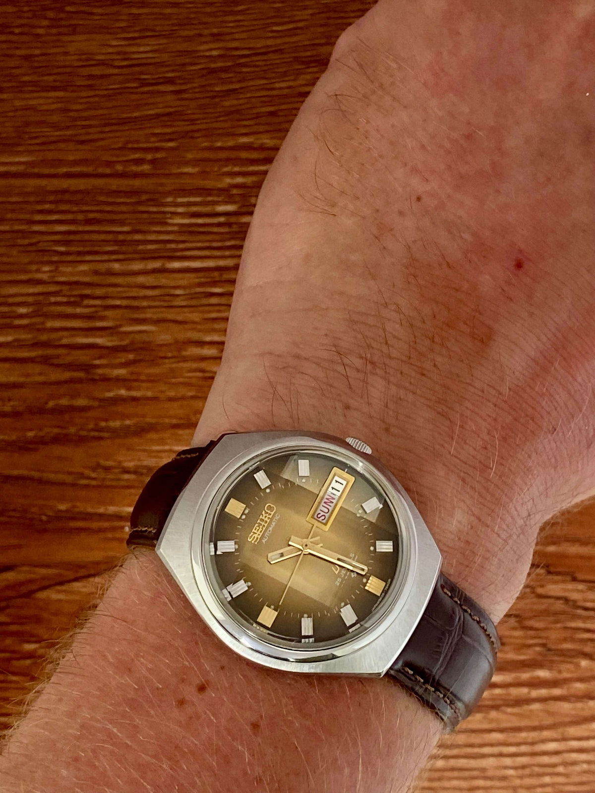 Vintage Seiko Lord Matic 5606-7300 Brown Serviced Automatic, September 1973