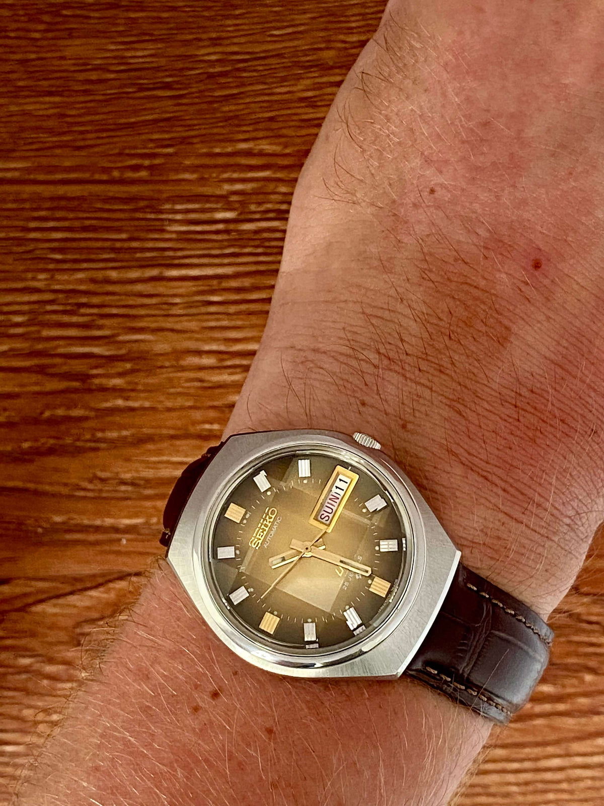 Vintage Seiko Lord Matic 5606-7300 Brown Serviced Automatic, September 1973