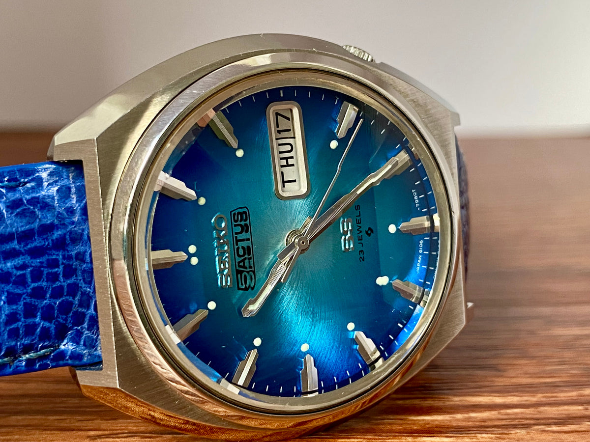 Seiko 5 Actus SS 6106-7700 Blue SERVICED Auto, September 1973