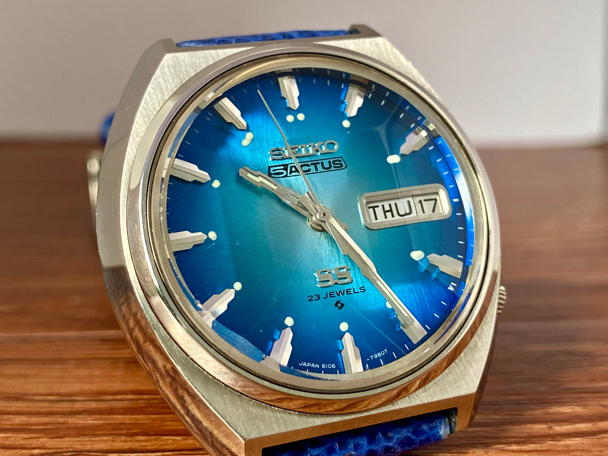 Seiko 5 Actus SS 6106-7700 Blue SERVICED Auto, September 1973
