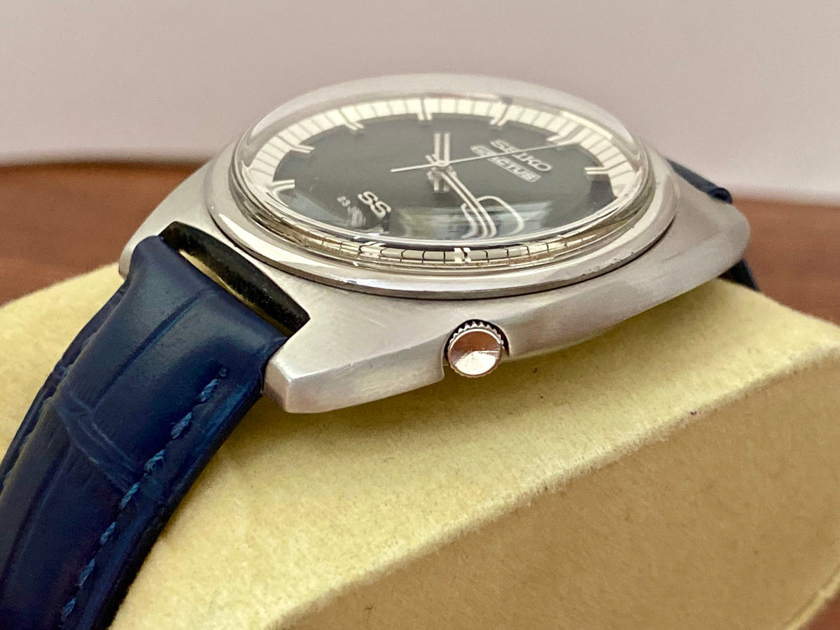 Vintage Seiko 5 Actus SS 6106-8420 Blue & White Dial, Serviced, December 1970