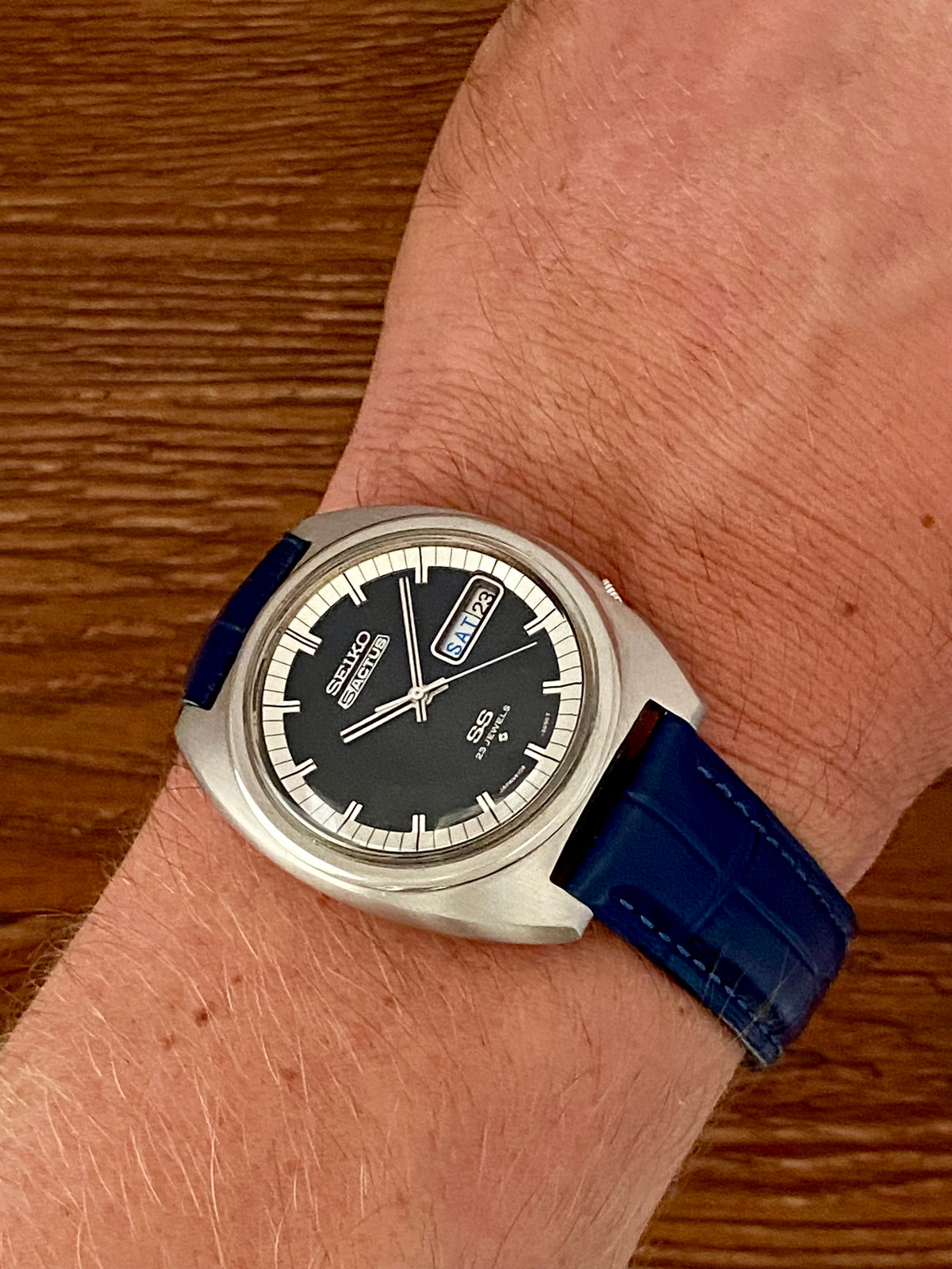 Vintage Seiko 5 Actus SS 6106-8420 Blue & White Dial, Serviced, December 1970