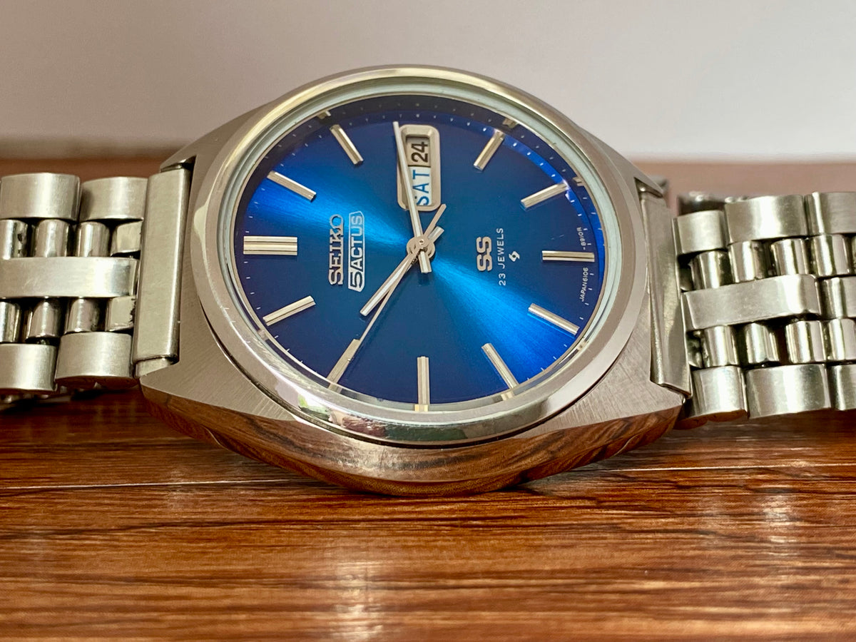 Seiko 5 Actus SS 6106-8670 Blue SERVICED Automatic, November 1975
