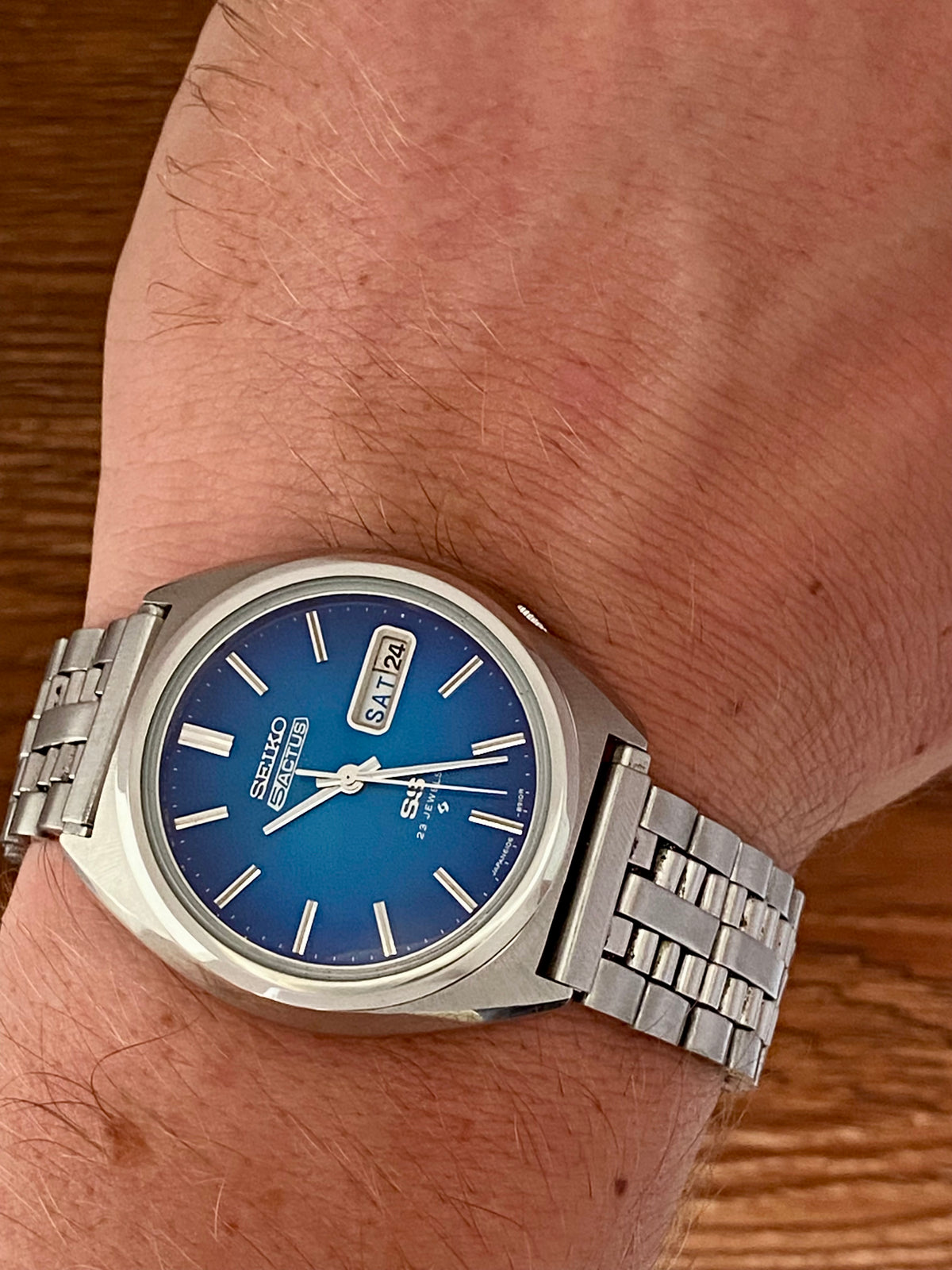 Seiko 5 Actus SS 6106-8670 Blue SERVICED Automatic, November 1975