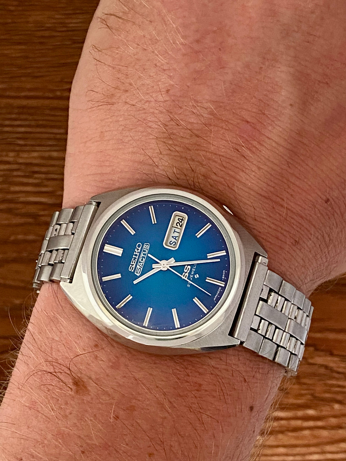 Seiko 5 Actus SS 6106-8670 Blue SERVICED Automatic, November 1975