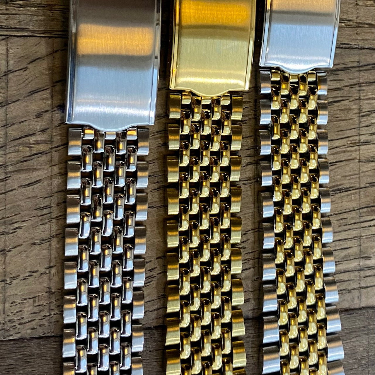 20mm Stainless Steel Rounded Beads Of Rice Watch Bracelet Band Curved-End Links