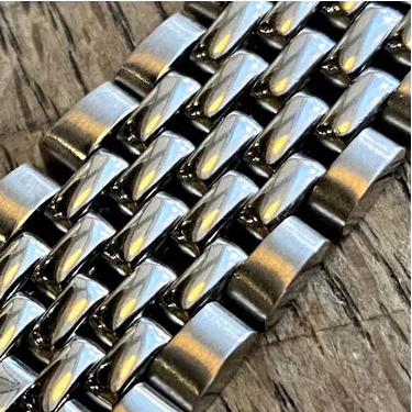 20mm Beads of Rice Watch Bracelet with Straight Ends UK VINTAGE WATCH LTD