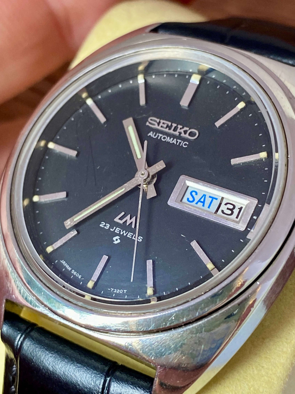 Vintage Seiko Lord Matic 5606-7140 Serviced Black Auto, October 1971