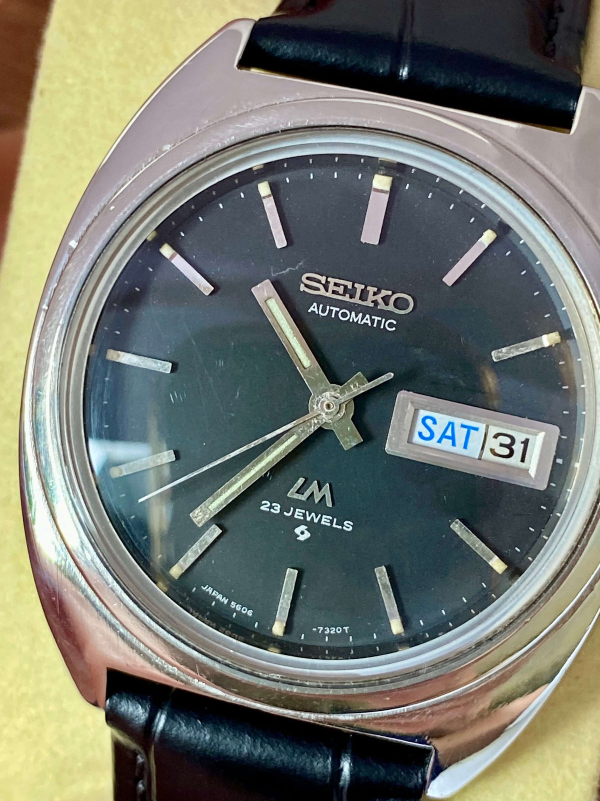 Vintage Seiko Lord Matic 5606-7140 Serviced Black Auto, October 1971