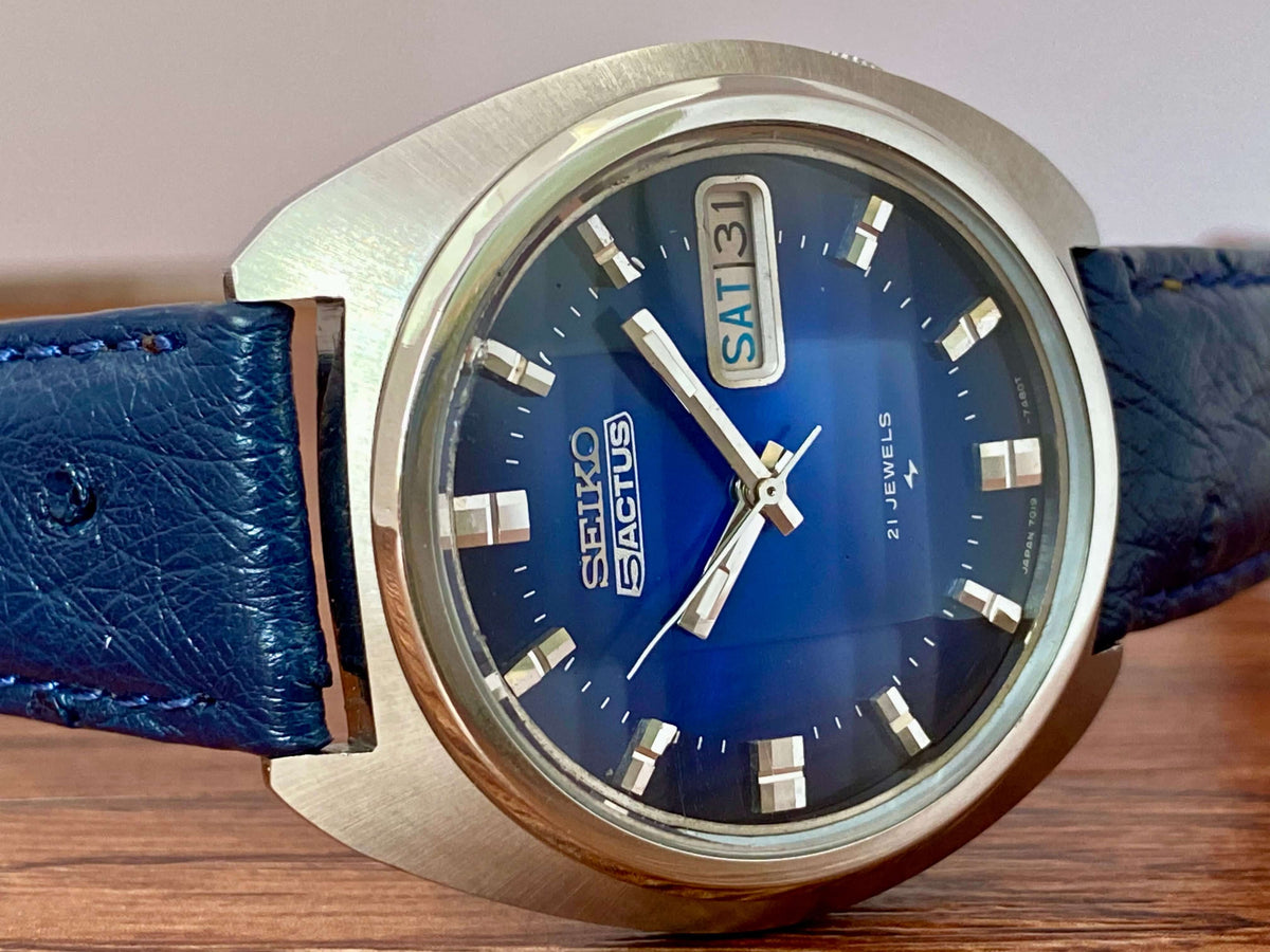 Vintage Seiko 5 Actus 7019-7350 Blue SERVICED Automatic, November 1974