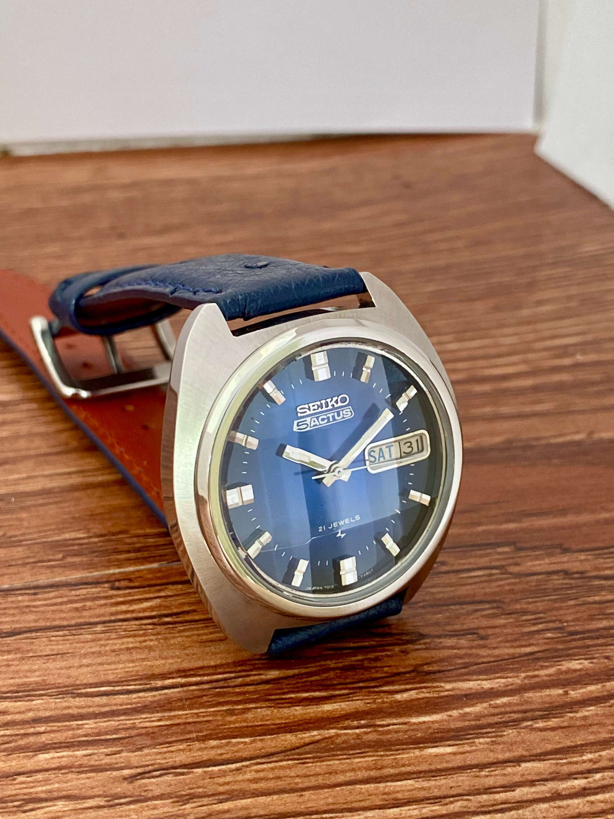 Vintage Seiko 5 Actus 7019-7350 Blue SERVICED Automatic, November 1974