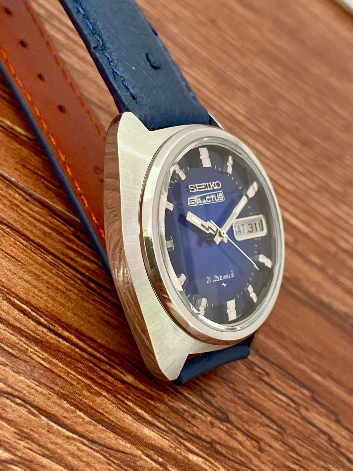 Vintage Seiko 5 Actus 7019-7350 Blue SERVICED Automatic, November 1974