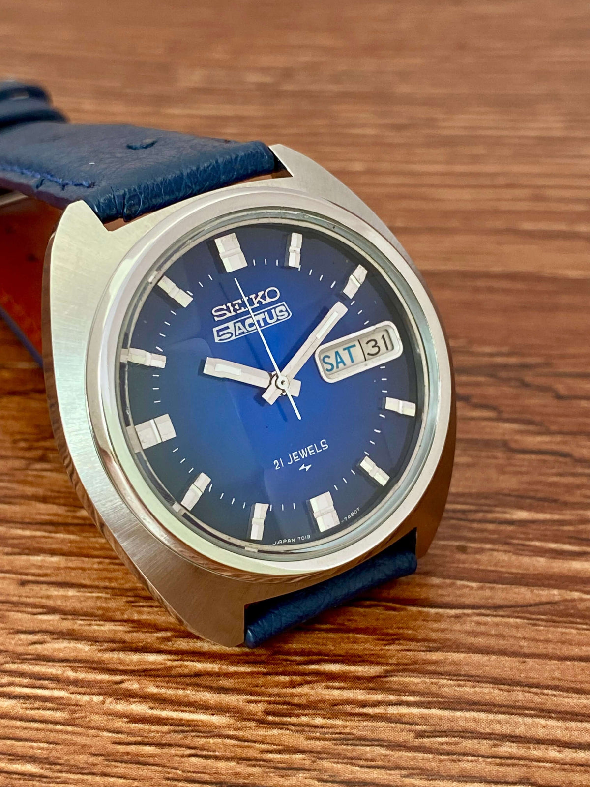 Vintage Seiko 5 Actus 7019-7350 Blue SERVICED Automatic, November 1974