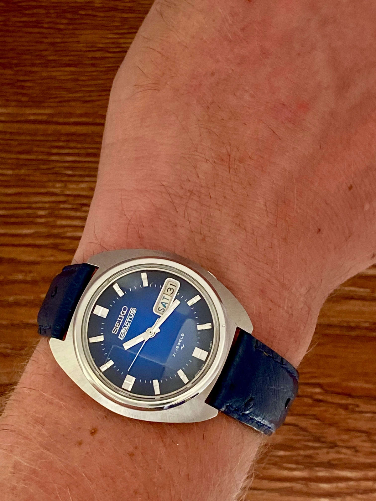 Vintage Seiko 5 Actus 7019-7350 Blue SERVICED Automatic, November 1974