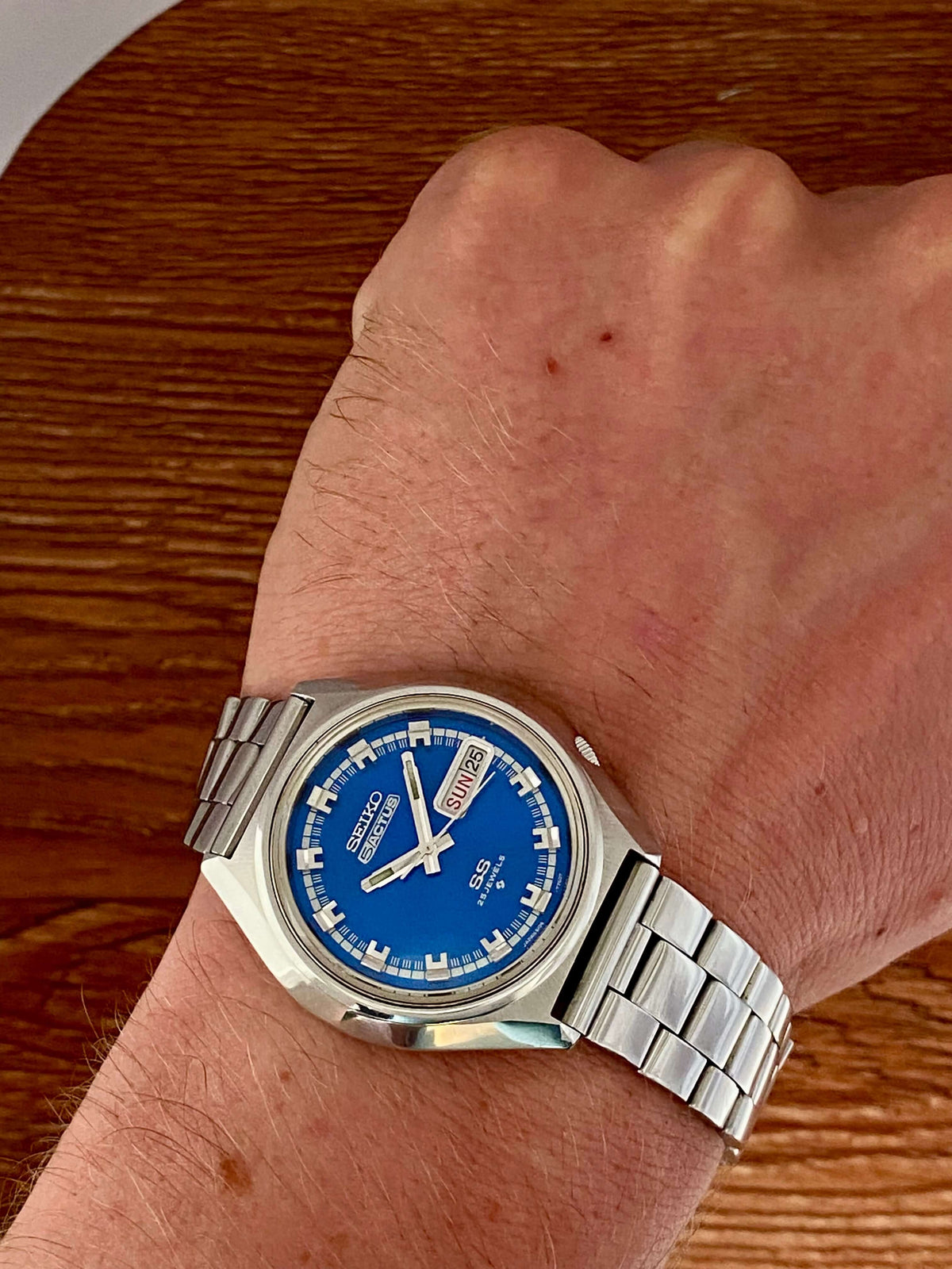 Seiko 5 Actus SS 6106-7580 Blue SERVICED Automatic, February 1973