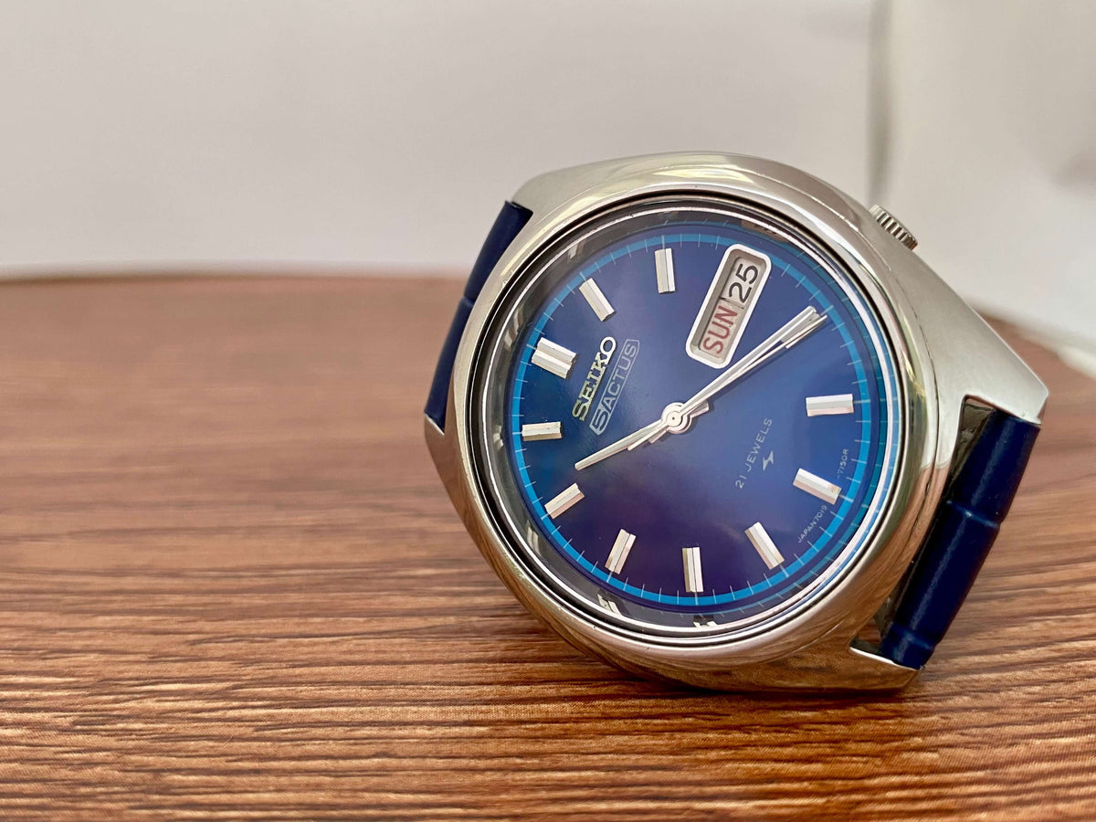 Vintage Seiko 5 Actus 7019-7060 Blue SERVICED Automatic, May 1974