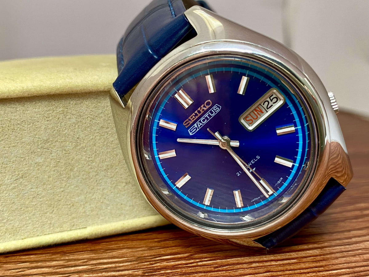 Vintage Seiko 5 Actus 7019-7060 Blue SERVICED Automatic, May 1974