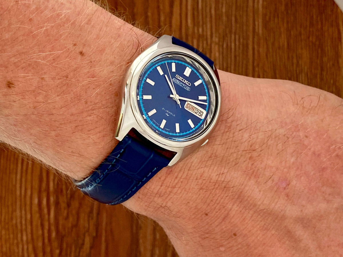 Vintage Seiko 5 Actus 7019-7060 Blue SERVICED Automatic, May 1974