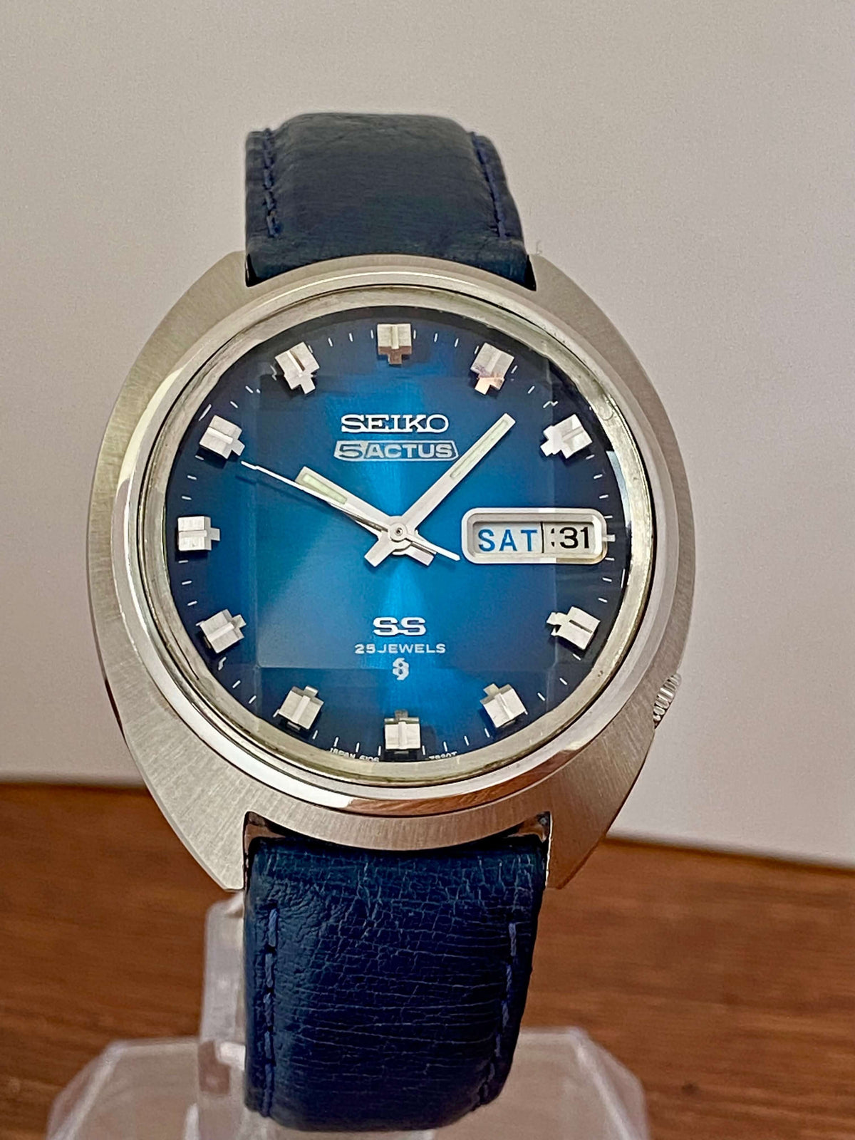 Seiko 5 Actus SS 6106-7600 Blue Serviced Automatic, March 1973